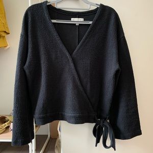Size M Madewell Black Wrap Top